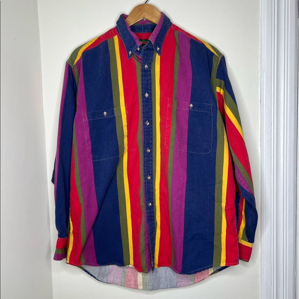 Vintage 90’s Tango by Max Raab Colorful Button Down Shirt Size Large